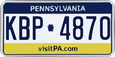 PA license plate KBP4870