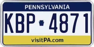PA license plate KBP4871