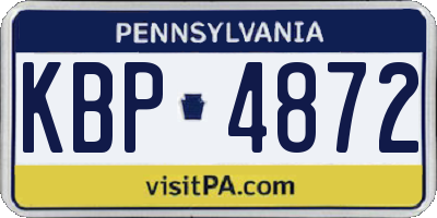 PA license plate KBP4872