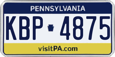 PA license plate KBP4875
