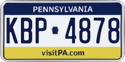 PA license plate KBP4878