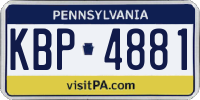 PA license plate KBP4881