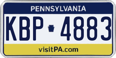 PA license plate KBP4883