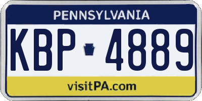PA license plate KBP4889