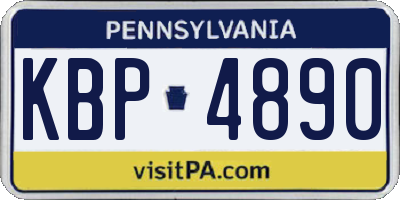 PA license plate KBP4890