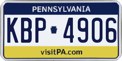 PA license plate KBP4906
