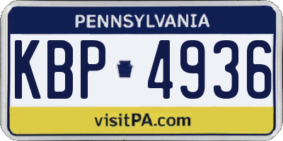 PA license plate KBP4936
