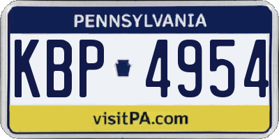 PA license plate KBP4954