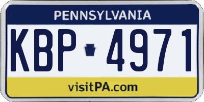 PA license plate KBP4971