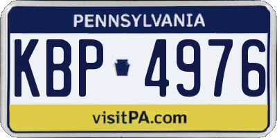 PA license plate KBP4976