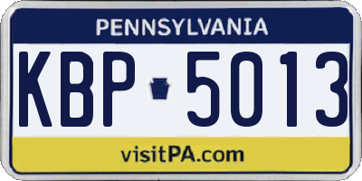PA license plate KBP5013