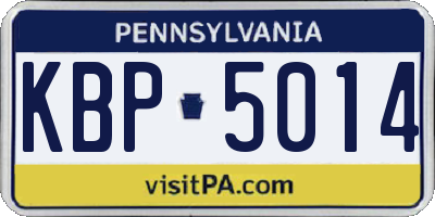 PA license plate KBP5014