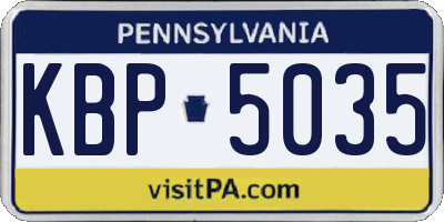 PA license plate KBP5035