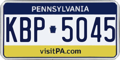 PA license plate KBP5045