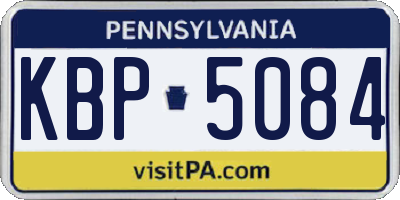 PA license plate KBP5084