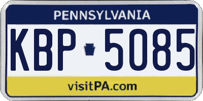 PA license plate KBP5085