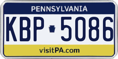 PA license plate KBP5086