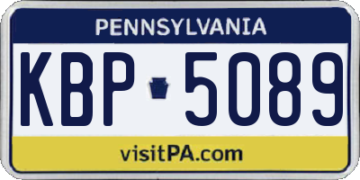 PA license plate KBP5089