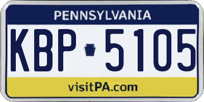 PA license plate KBP5105