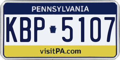 PA license plate KBP5107