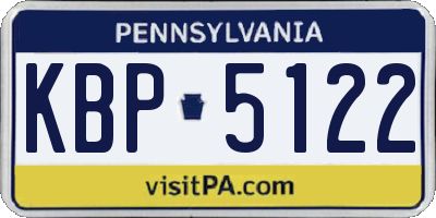 PA license plate KBP5122