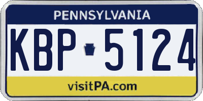 PA license plate KBP5124