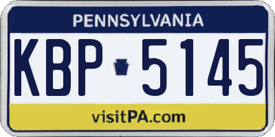 PA license plate KBP5145