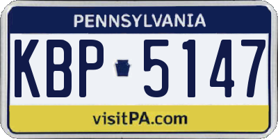 PA license plate KBP5147
