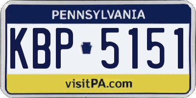 PA license plate KBP5151