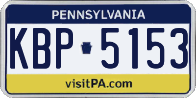 PA license plate KBP5153