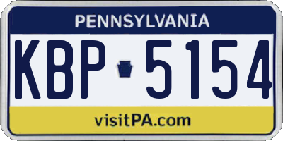 PA license plate KBP5154