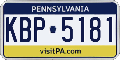 PA license plate KBP5181