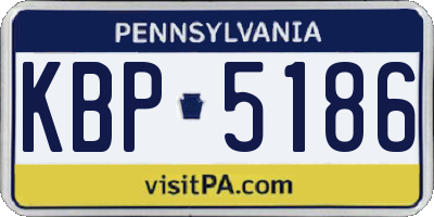 PA license plate KBP5186