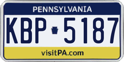PA license plate KBP5187