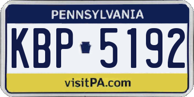 PA license plate KBP5192