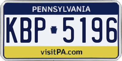 PA license plate KBP5196