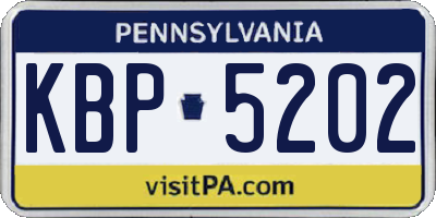 PA license plate KBP5202