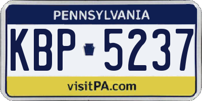 PA license plate KBP5237