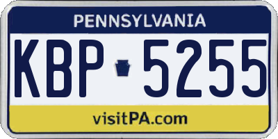PA license plate KBP5255