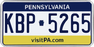 PA license plate KBP5265