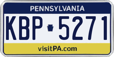 PA license plate KBP5271