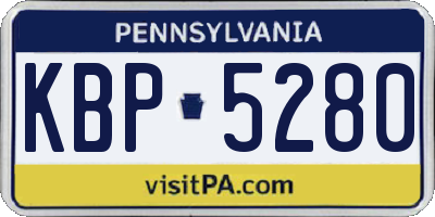 PA license plate KBP5280