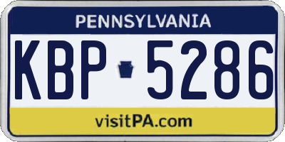 PA license plate KBP5286