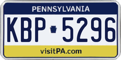 PA license plate KBP5296