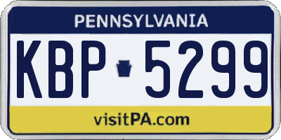 PA license plate KBP5299