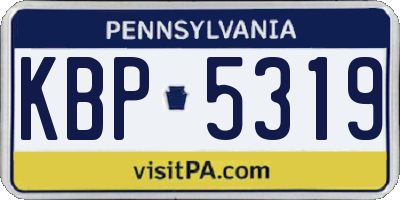 PA license plate KBP5319