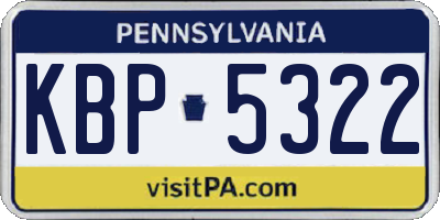 PA license plate KBP5322