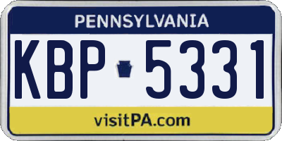PA license plate KBP5331