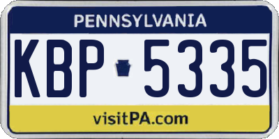 PA license plate KBP5335