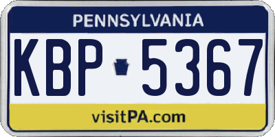 PA license plate KBP5367
